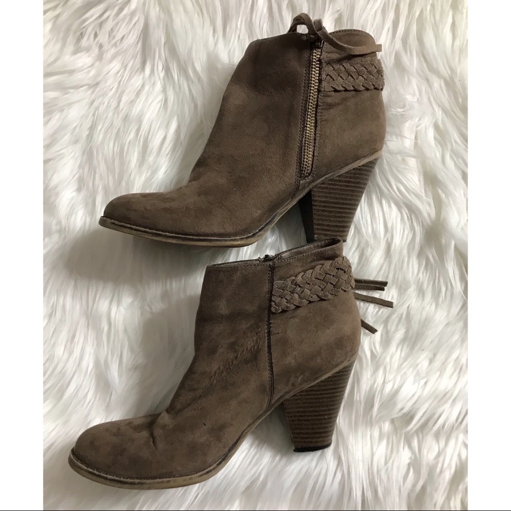 MIA Distressed Tassel Suede Braided Bootie - Picture 4 of 8